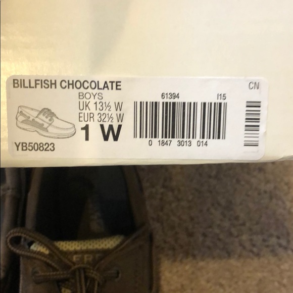 NWOT Kids Boys Sperry Billfish Chocolate Brown Tan - Picture 4 of 4